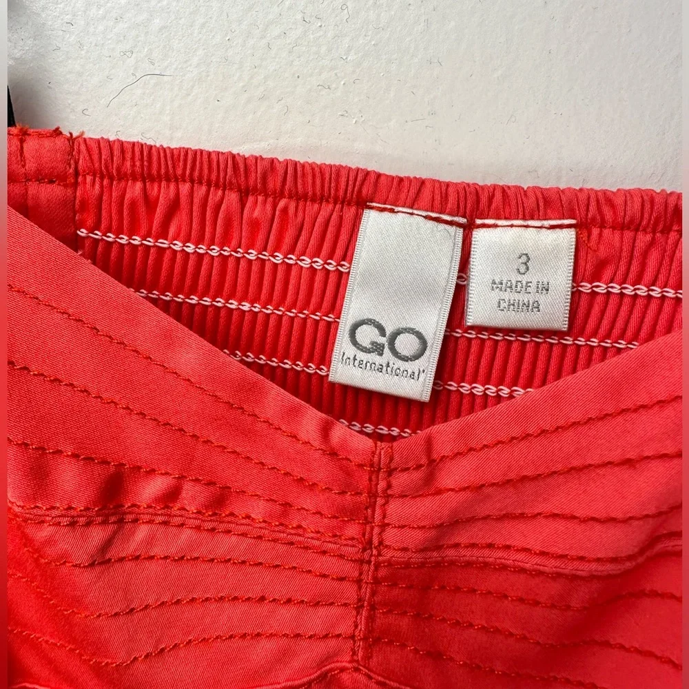 GO International Coral Babydoll Dress Sz 3 Tiered Hem Adjustable Straps Side Zip - Picture 6 of 10